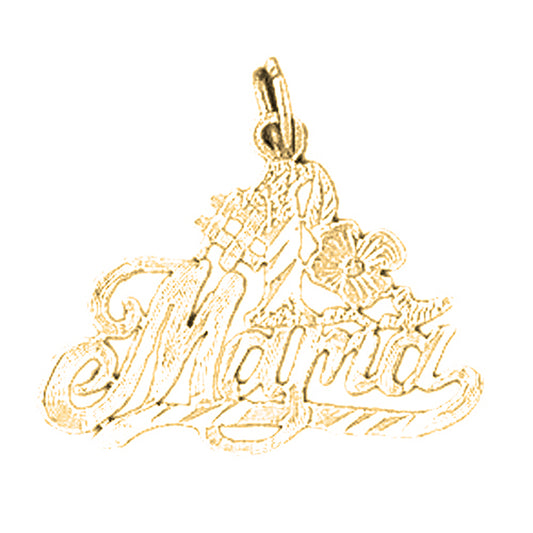 Yellow Gold-plated Silver #1 Mama Pendant