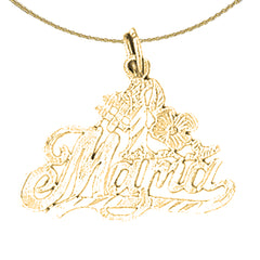 Sterling Silver #1 Mama Pendant (Rhodium or Yellow Gold-plated)