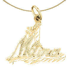 Sterling Silver Mama Pendant (Rhodium or Yellow Gold-plated)