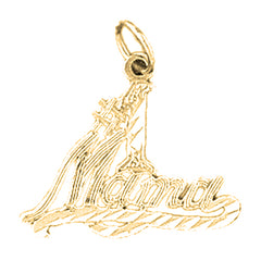 Yellow Gold-plated Silver Mama Pendant