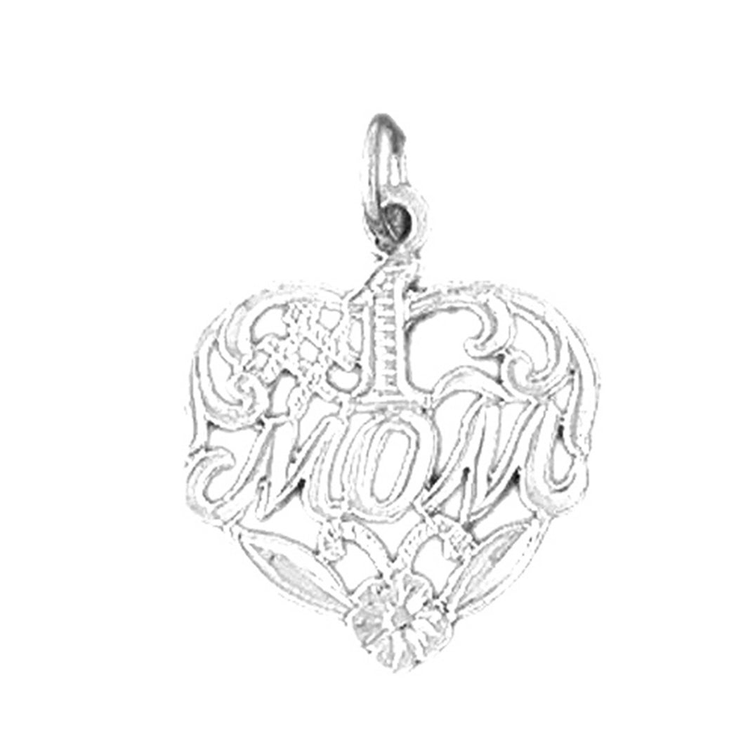 Sterling Silver #1 Mom Pendant