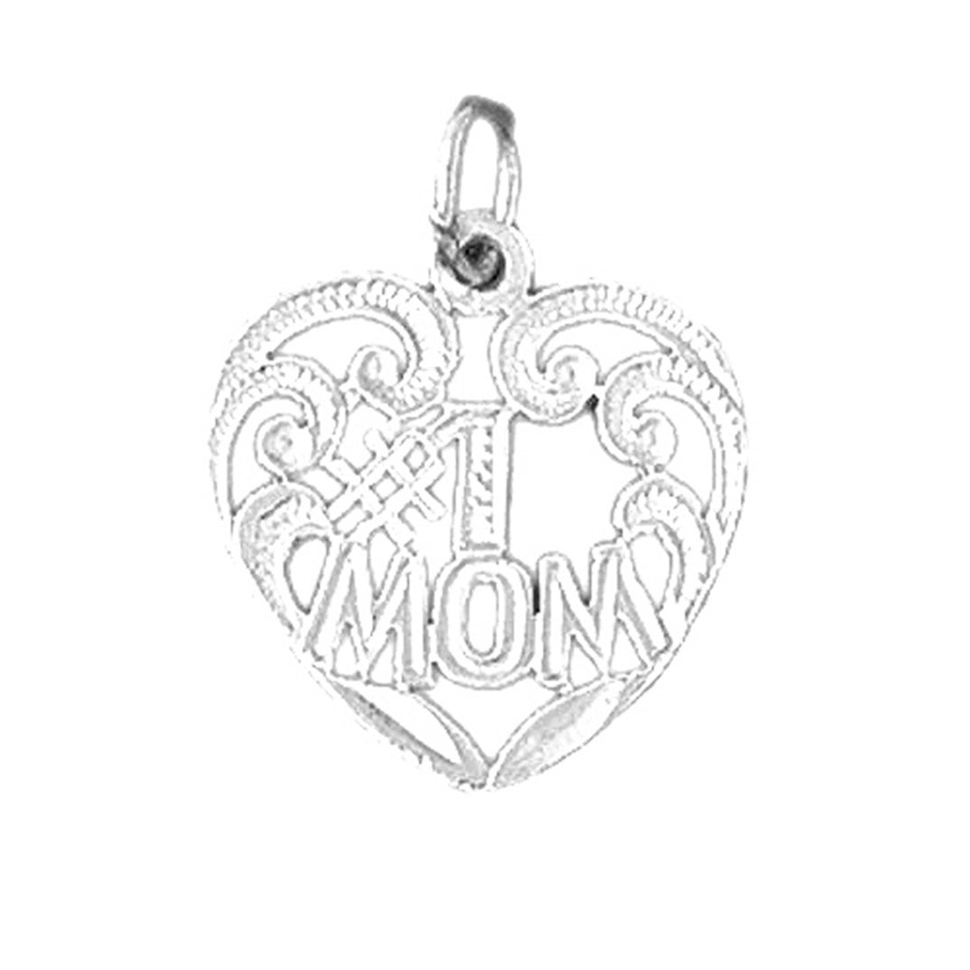 Sterling Silver #1 Mom Pendant