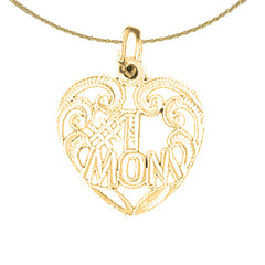 Sterling Silver #1 Mom Pendant (Rhodium or Yellow Gold-plated)