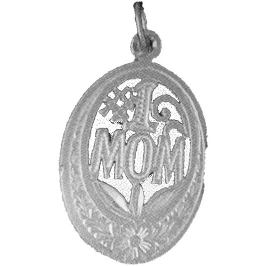Sterling Silver #1 Mom Pendant