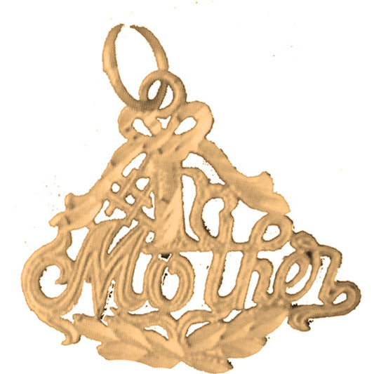 Yellow Gold-plated Silver #1 Mother Pendant