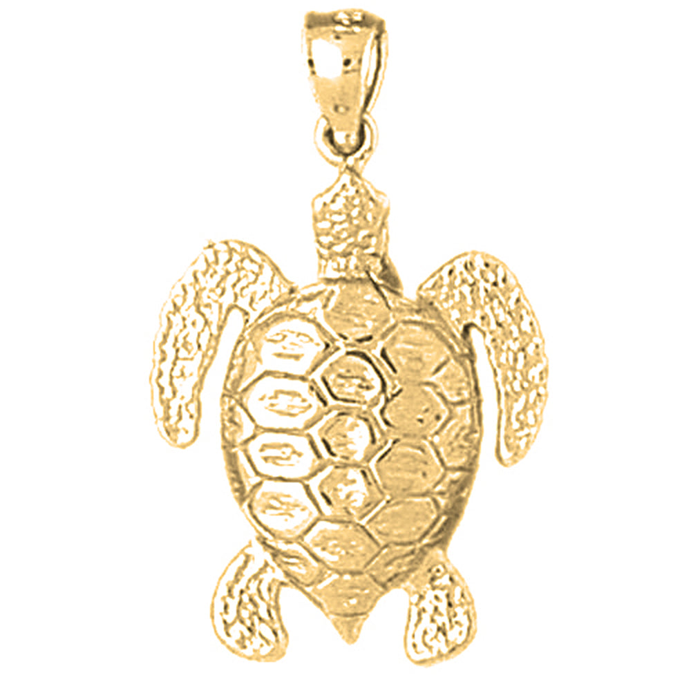 14K or 18K Gold Turtles Pendant