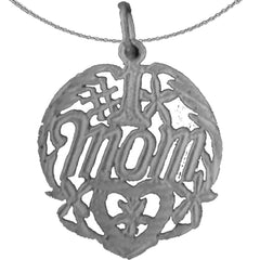 Sterling Silver #1 Mom Pendant (Rhodium or Yellow Gold-plated)