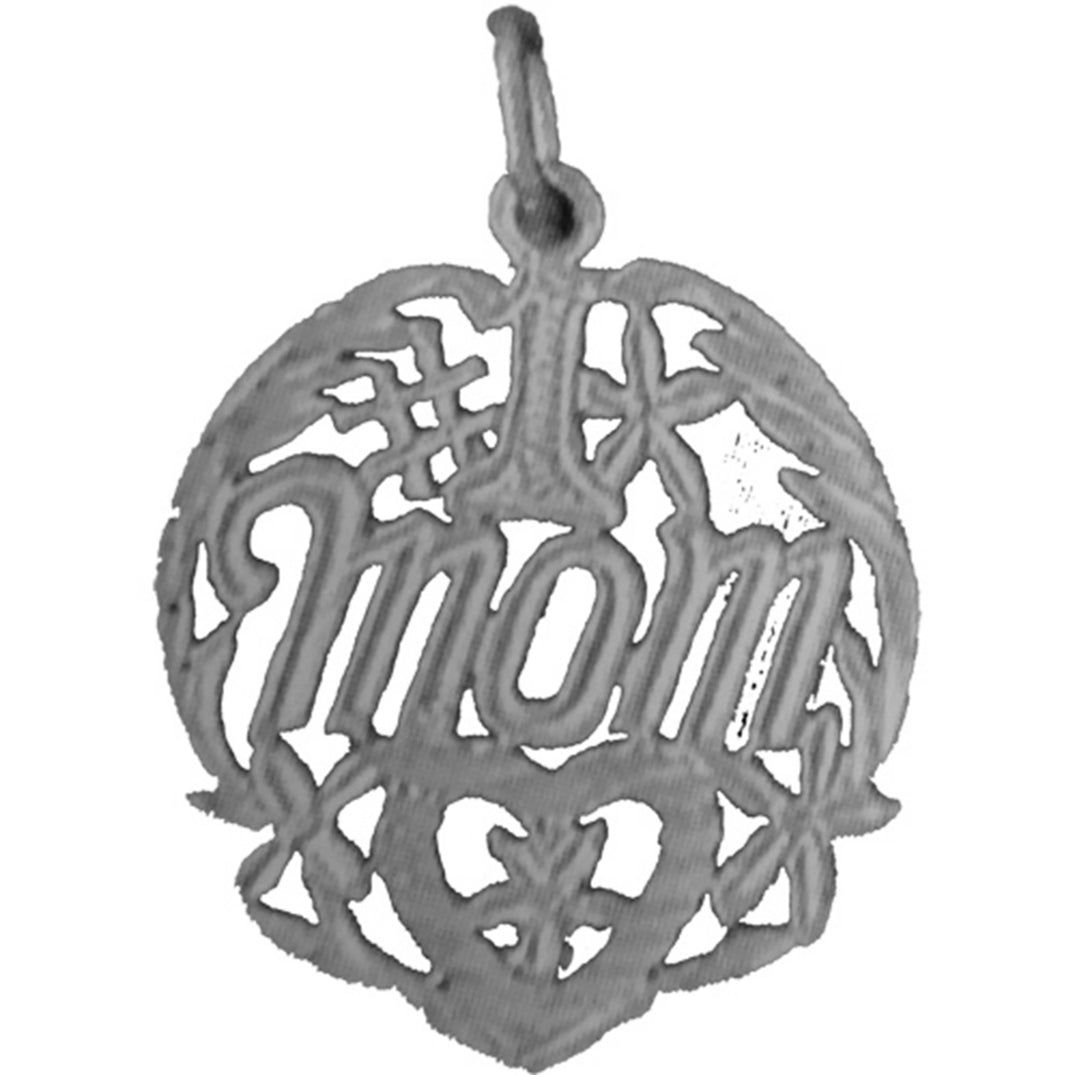 Sterling Silver #1 Mom Pendant