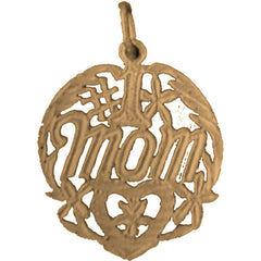 Yellow Gold-plated Silver #1 Mom Pendant