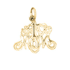 Yellow Gold-plated Silver #1 Mother Pendant