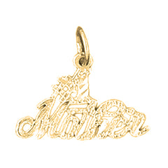 Yellow Gold-plated Silver #1 Mom Pendant