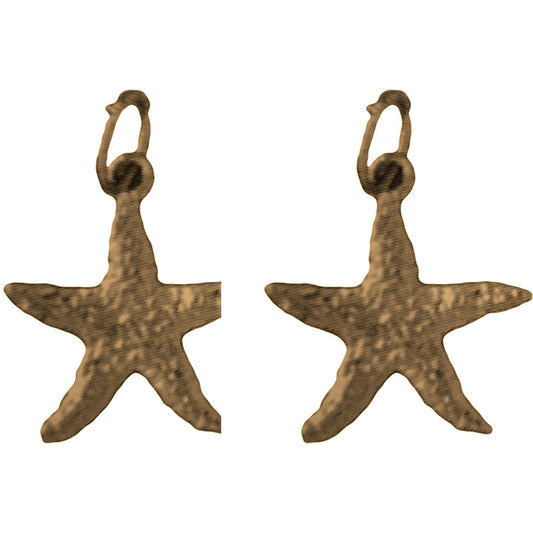 14K or 18K Gold 19mm Starfish Earrings