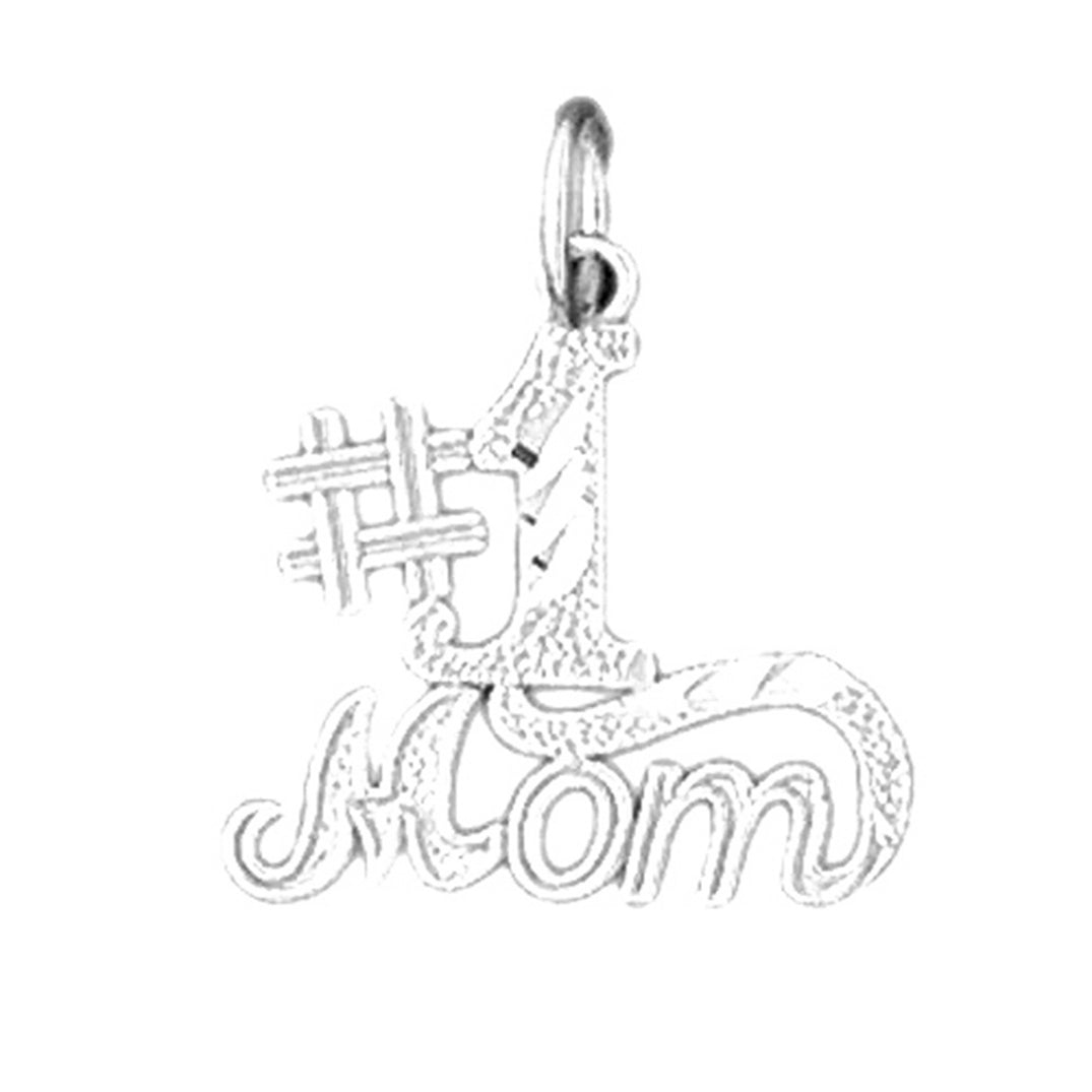 Sterling Silver #1 Mom Pendant