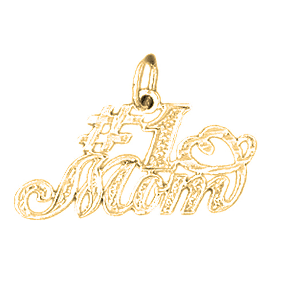 Yellow Gold-plated Silver #1 Mom Pendant