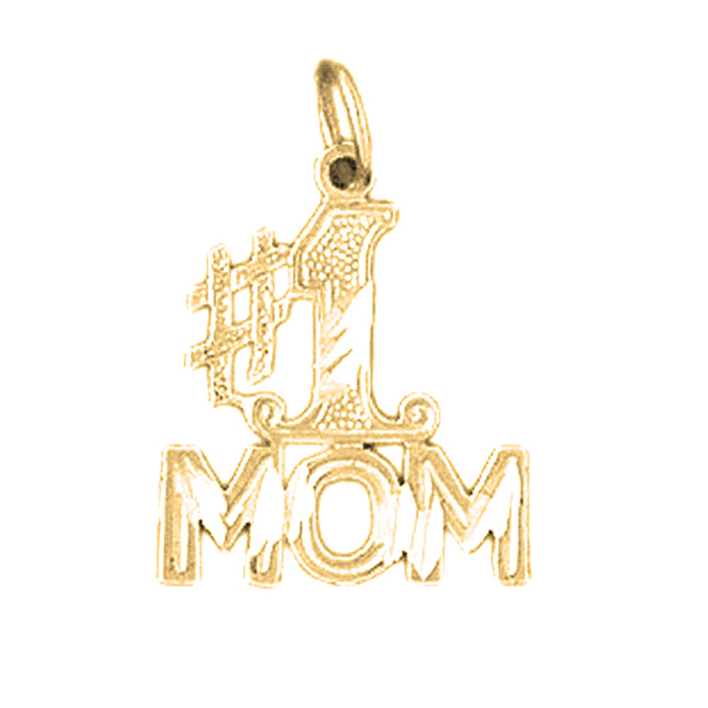 Yellow Gold-plated Silver #1 Mom Pendant