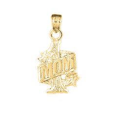 Yellow Gold-plated Silver #1 Mom Pendant