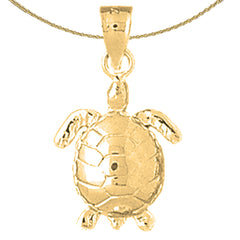 Schildkröten-Anhänger aus Sterlingsilber (rhodiniert oder gelbvergoldet)