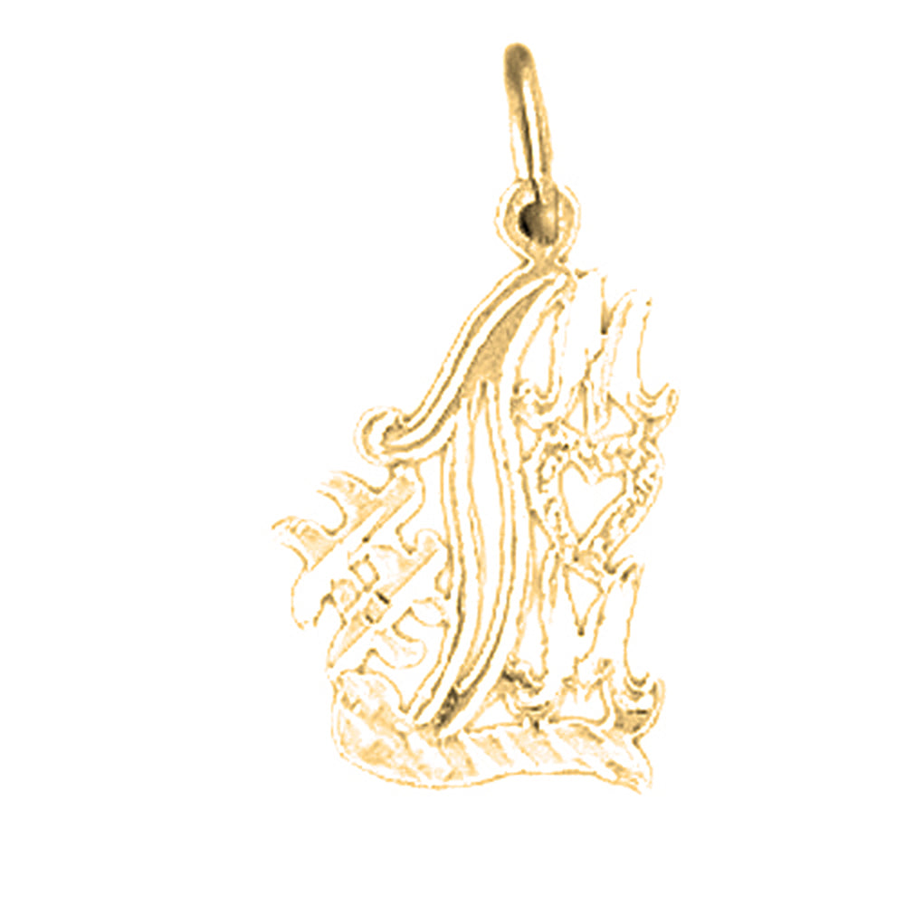 Yellow Gold-plated Silver #1 Mom Pendant