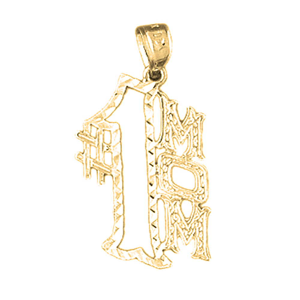 Yellow Gold-plated Silver #1 Mom Pendant