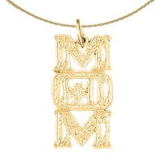 Sterling Silver #1 Mom Pendant (Rhodium or Yellow Gold-plated)