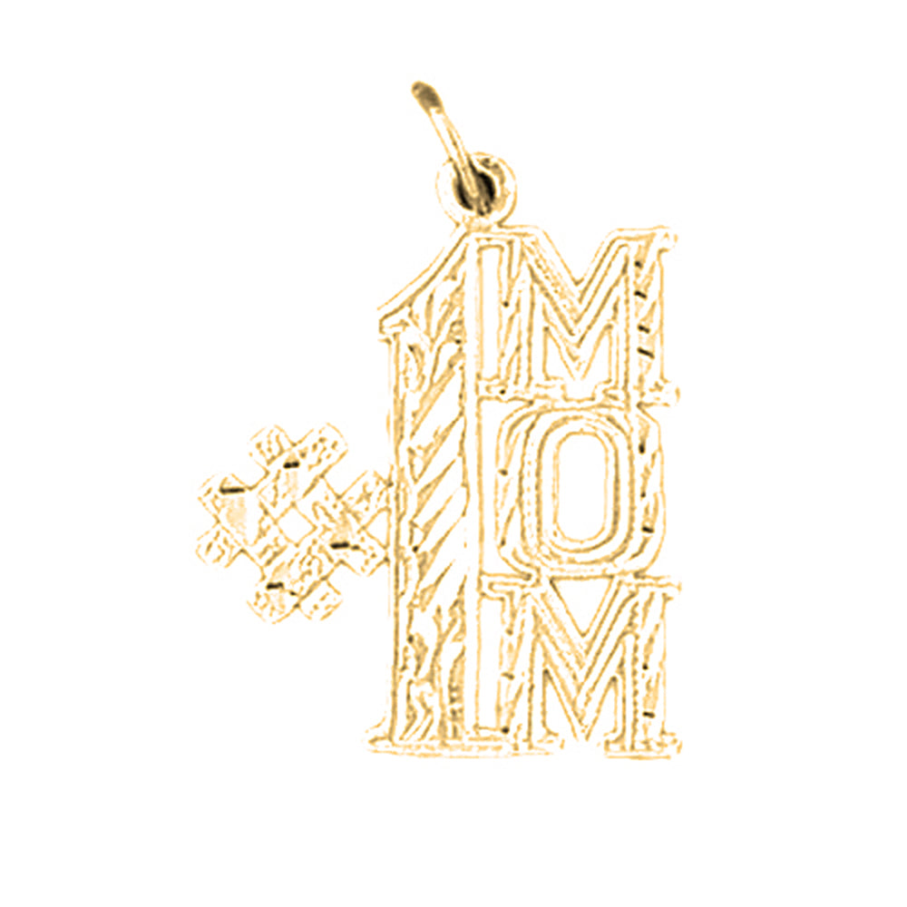 Yellow Gold-plated Silver #1 Mom Pendant