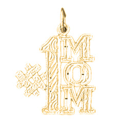 Yellow Gold-plated Silver #1 Mom Pendant