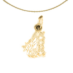 Sterling Silver #1 Mom Pendant (Rhodium or Yellow Gold-plated)