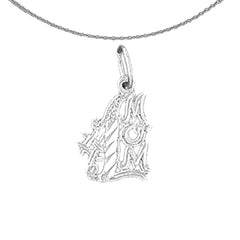 Sterling Silver #1 Mom Pendant (Rhodium or Yellow Gold-plated)