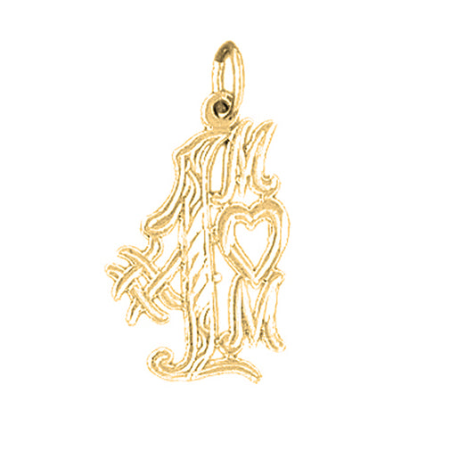 Yellow Gold-plated Silver #1 Mom Pendant