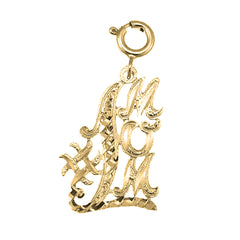 Yellow Gold-plated Silver #1 Mom Pendant