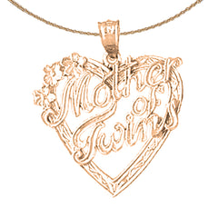 10K, 14K or 18K Gold Mother Of Twins Pendant