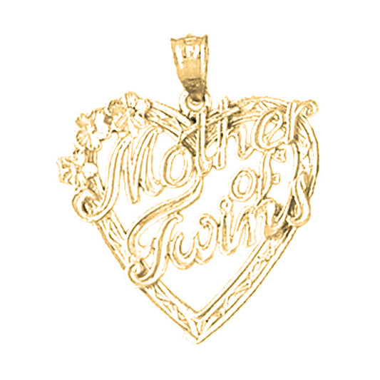 Yellow Gold-plated Silver Mother Of Twins Pendant