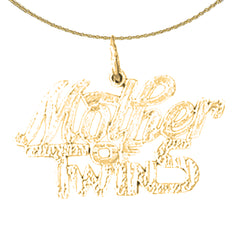Sterling Silver Mother Of Twins Pendant (Rhodium or Yellow Gold-plated)