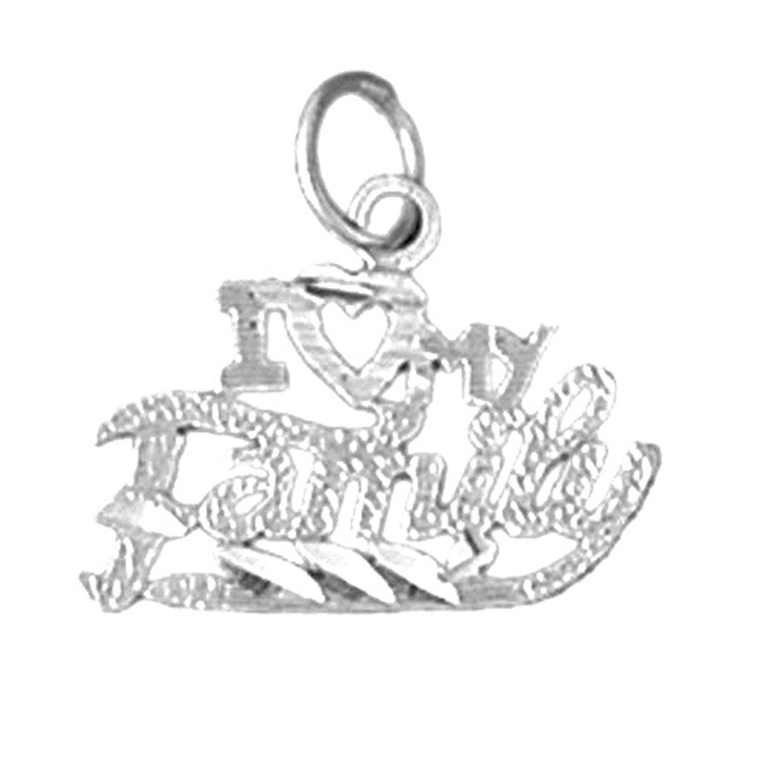 Sterling Silver I Love My Family Pendant