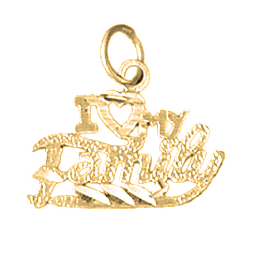 Yellow Gold-plated Silver I Love My Family Pendant