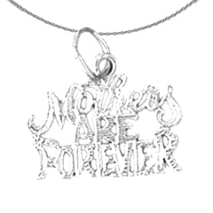 Sterling Silver Mothers Are Forever Pendant (Rhodium or Yellow Gold-plated)