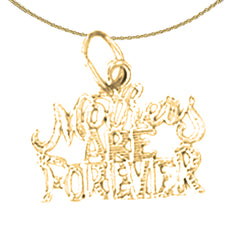 Sterling Silver Mothers Are Forever Pendant (Rhodium or Yellow Gold-plated)