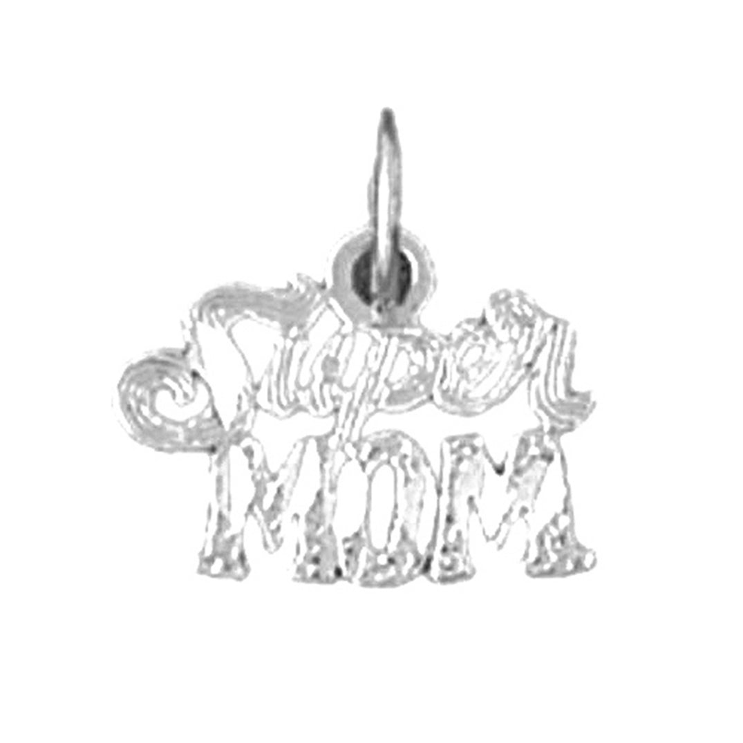 Sterling Silver Super Mom Pendant