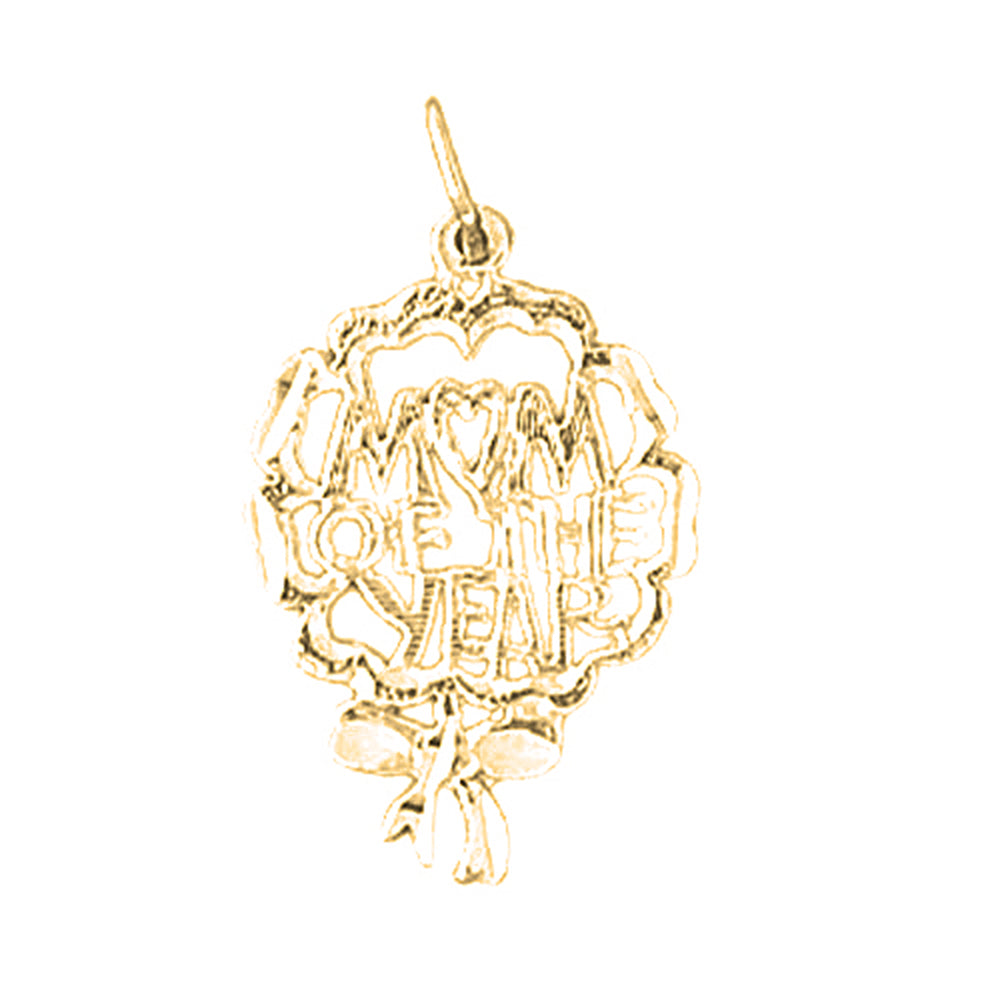 Yellow Gold-plated Silver Best Mom Pendant