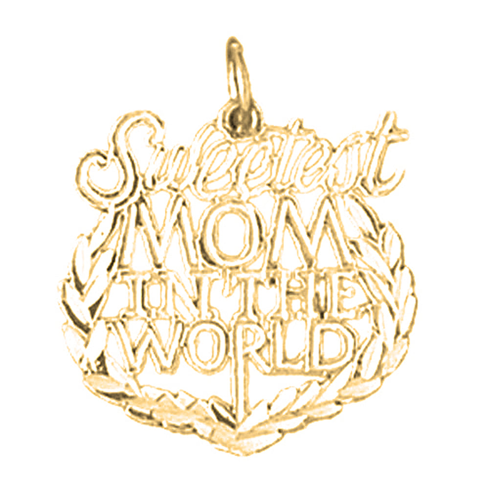 Yellow Gold-plated Silver Best Mom Pendant