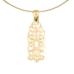 Sterling Silver Best Mom Pendant (Rhodium or Yellow Gold-plated)