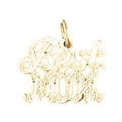 Yellow Gold-plated Silver Best Mom Pendant