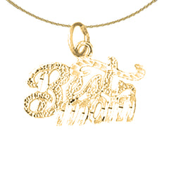 Sterling Silver Best Mom Pendant (Rhodium or Yellow Gold-plated)