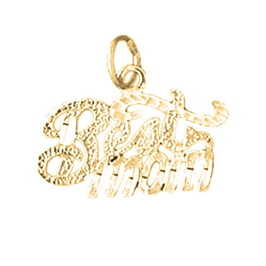 Yellow Gold-plated Silver Best Mom Pendant