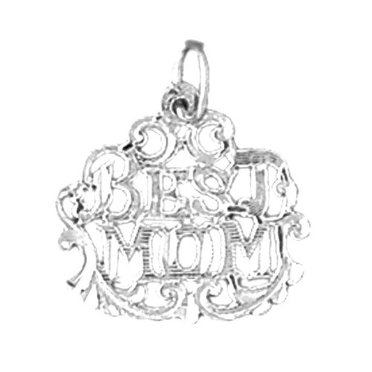 Sterling Silver Best Mom Pendant