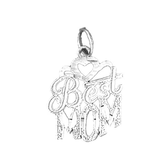 Sterling Silver Best Mom Pendant