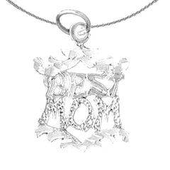 Sterling Silver Best Mom Pendant (Rhodium or Yellow Gold-plated)