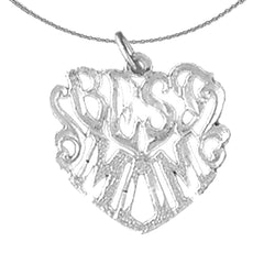 Sterling Silver Best Mom Pendant (Rhodium or Yellow Gold-plated)