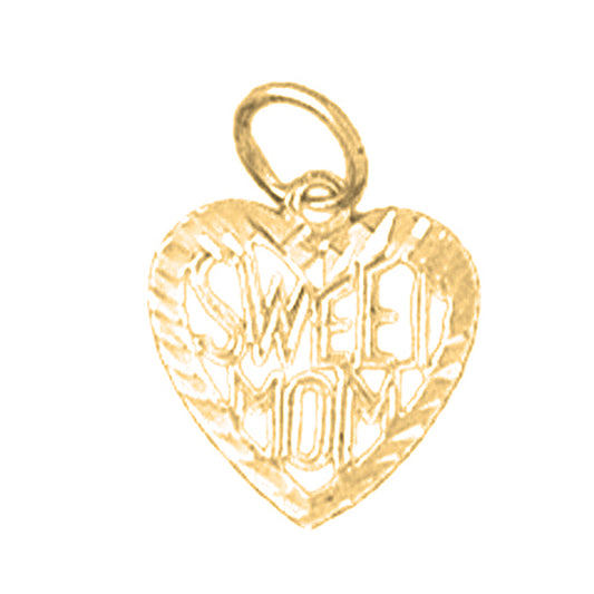 Yellow Gold-plated Silver Sweet Mom Pendant