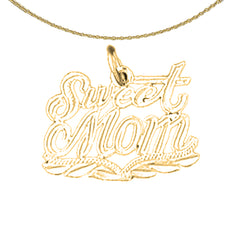 Colgante Sweet Mom de plata de ley (bañado en rodio o oro amarillo)